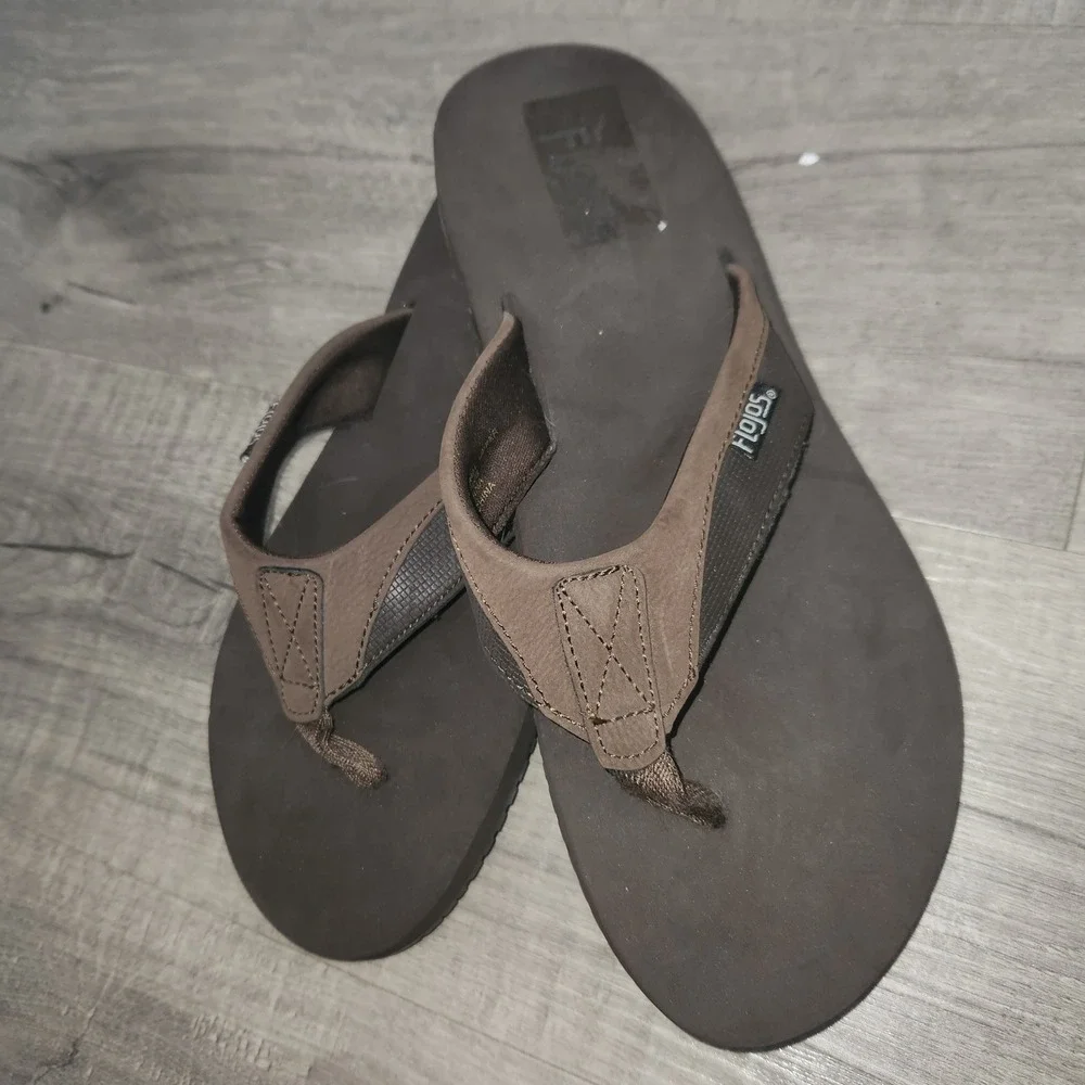 Flojos Marco Mens Brown Flip Flop Sandals Size 11 Thong Summer Beach Shoes‎ 874